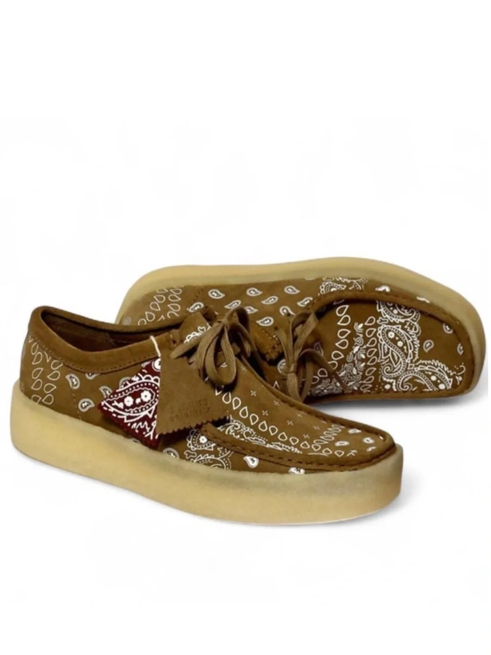 Clarks Wallabee Cup Dark Olive Bandana Print Moc Shoes Size US 10 Men’s (NEW)
